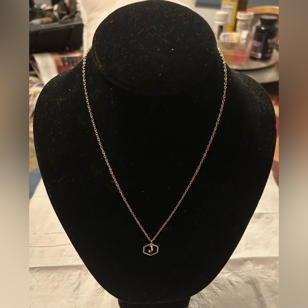J Initial Gold Chain Necklace